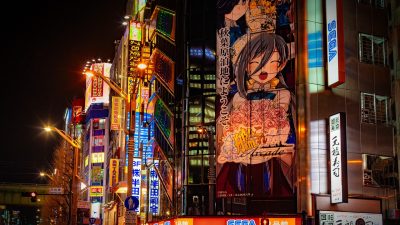 搜片动漫区展示，国产动漫与日本动画风格海报并排，色彩鲜艳充满活力